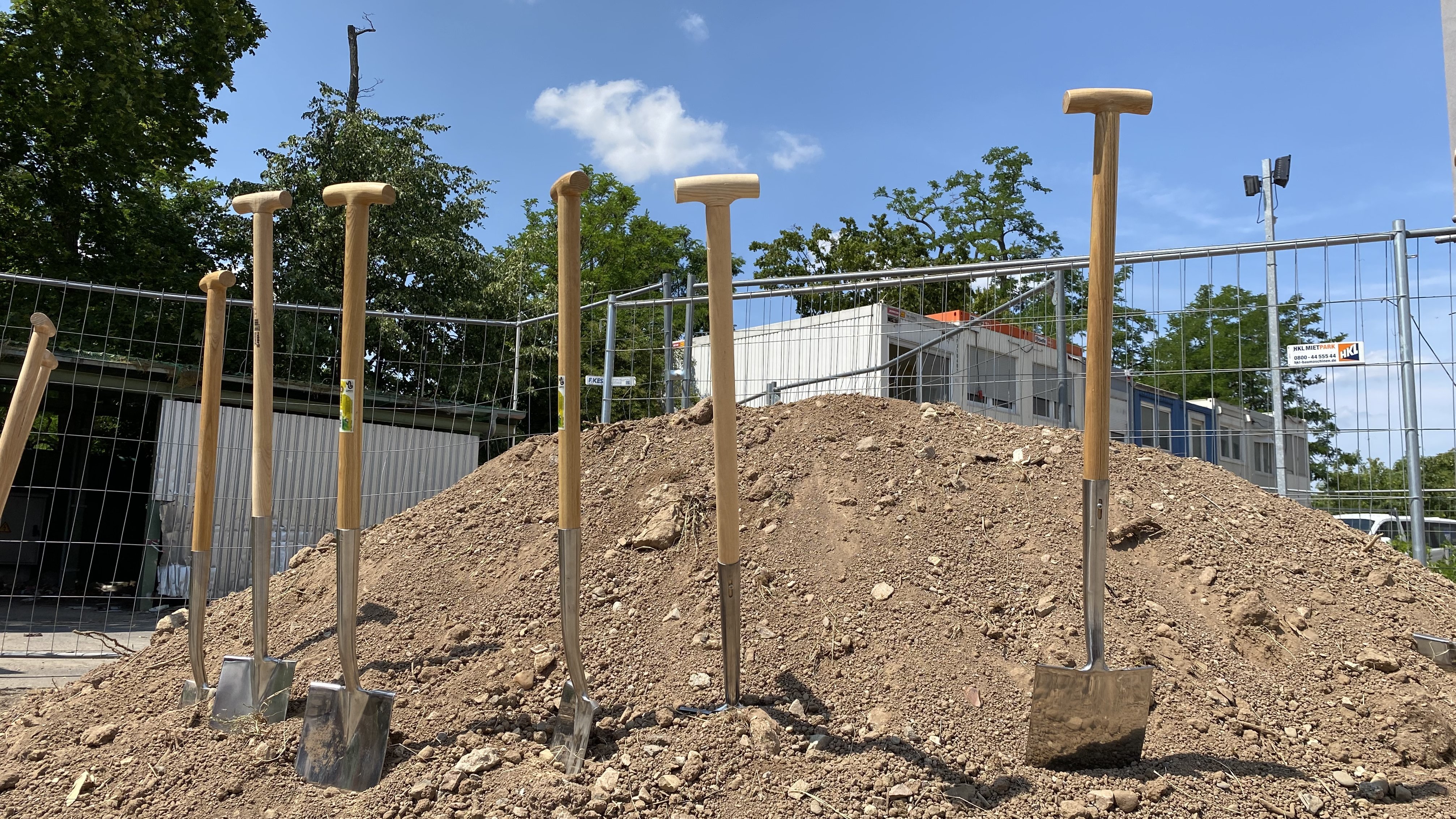 Picture of ashovel during the groundbreaking ceremony