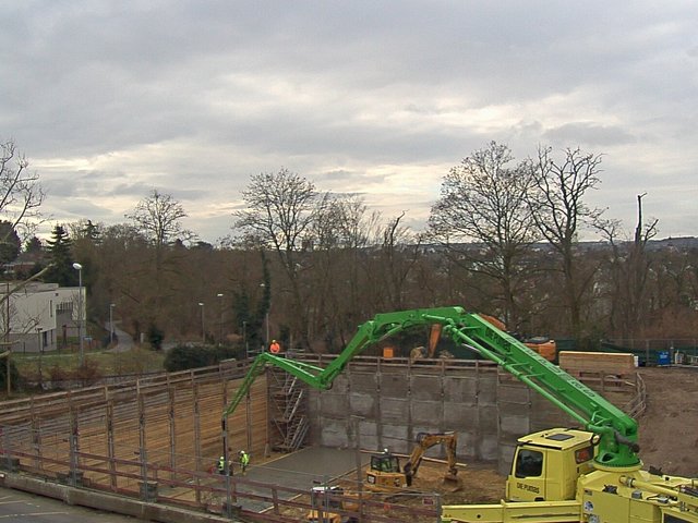 Photo of an excavator on the new building site